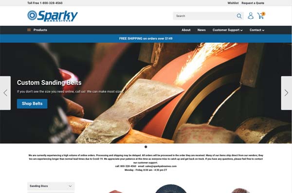 sparky abrasives website