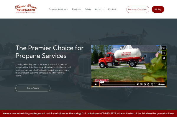 Newport Propane home page.